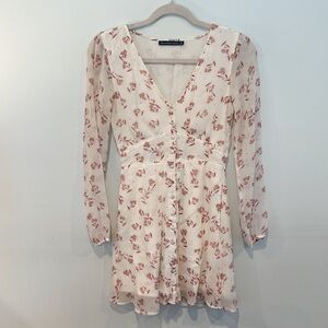 Abercrombie & Fitch Floral V-Neck Button-Down Dress | Size XS